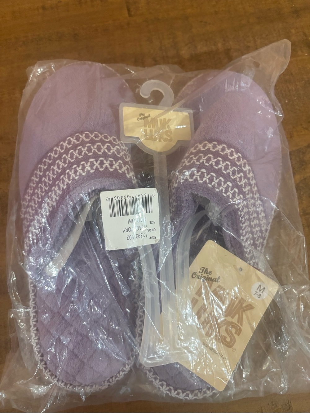 NWT Muk Luks Lavender Knit Slippers - size M 7/8